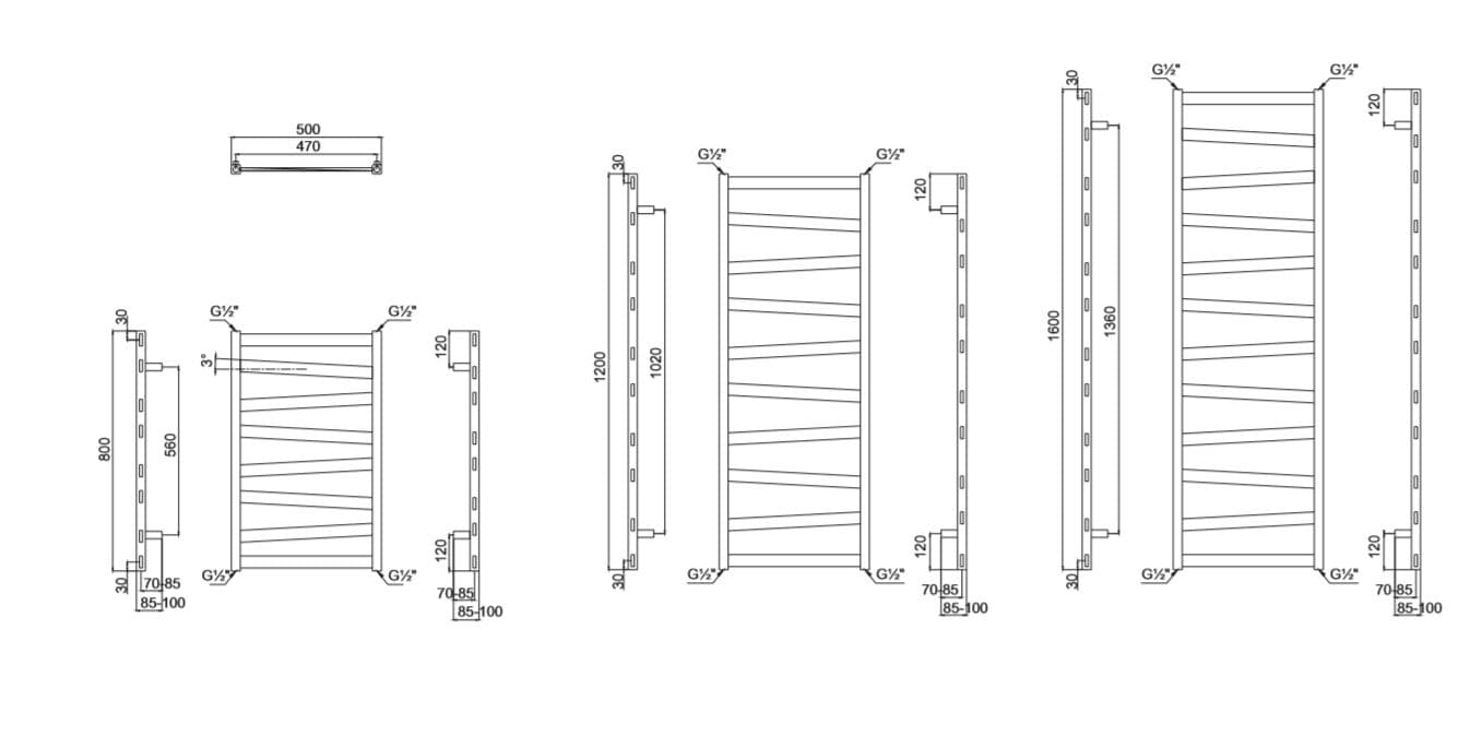 designradiator Babel afmetingen